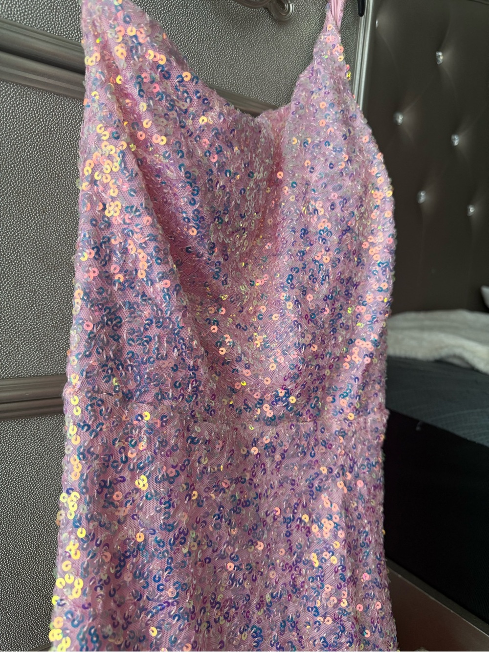 Darling One-Shoulder Lilac Sequin Dress